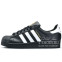 Кроссовки женские Adidas SuperStar Black White Gold