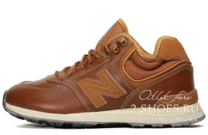 Кроссовки New Balance 574 MID Toffee Brown MH574OADD оранжевые, кожаные