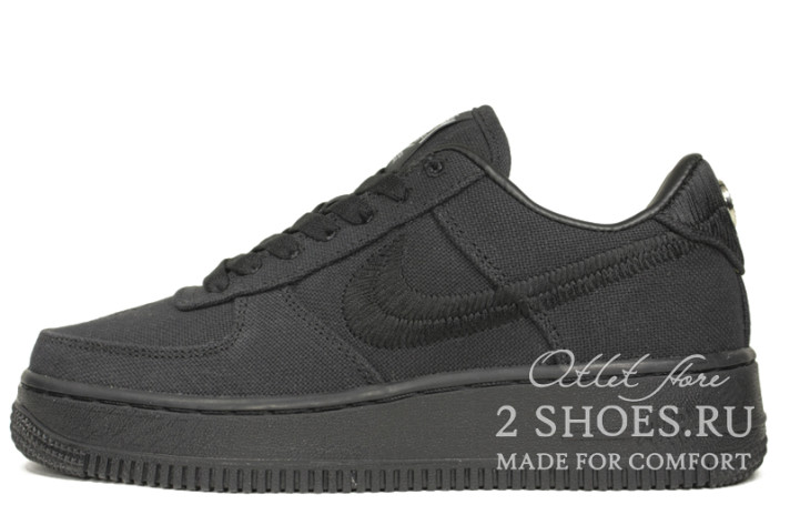 Кроссовки Nike Air Force 1 Low Stussy Black CZ9084-001 черные
