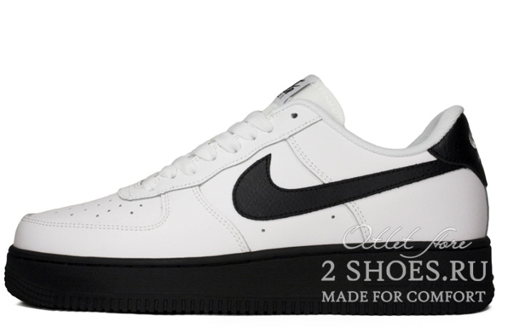 Кроссовки Nike Air Force 1 Low White Black Midsole CK7663-101 белые, кожаные