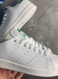 Кроссовки Adidas Stan Smith White Green Leather живое фото 3