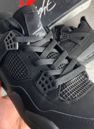 Кроссовки Nike Air Jordan 4 (IV) Black Cat Light Graphite живое фото 4