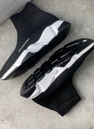 Кроссовки Balenciaga Speed Trainer Black White живое фото 1