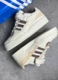 Кроссовки Adidas Forum 84 Low White Cream Brown живое фото 1